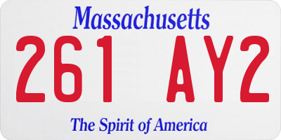 MA license plate 261AY2