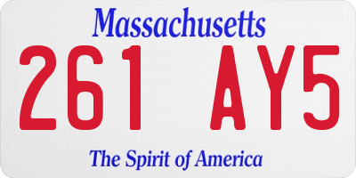 MA license plate 261AY5