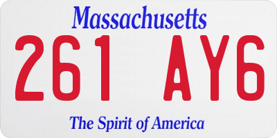 MA license plate 261AY6