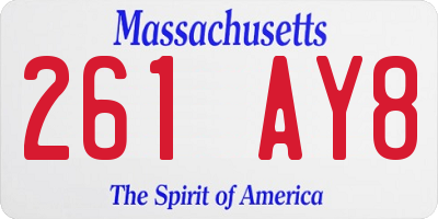MA license plate 261AY8