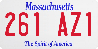 MA license plate 261AZ1