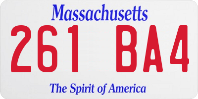 MA license plate 261BA4