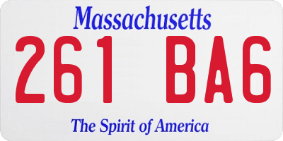 MA license plate 261BA6
