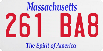 MA license plate 261BA8