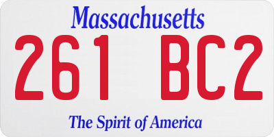 MA license plate 261BC2