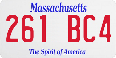MA license plate 261BC4