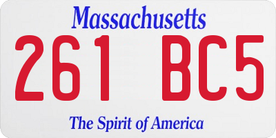 MA license plate 261BC5