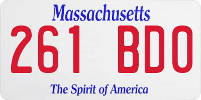 MA license plate 261BD0
