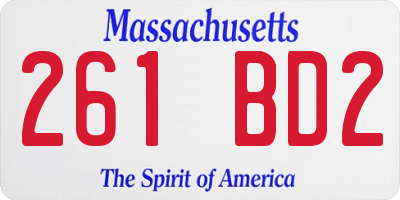 MA license plate 261BD2