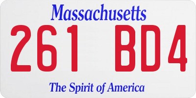 MA license plate 261BD4