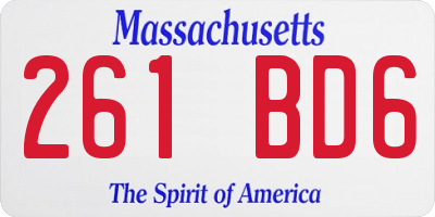 MA license plate 261BD6