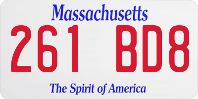 MA license plate 261BD8