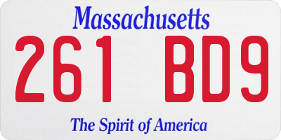 MA license plate 261BD9