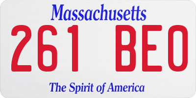 MA license plate 261BE0