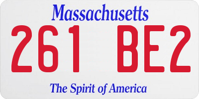 MA license plate 261BE2