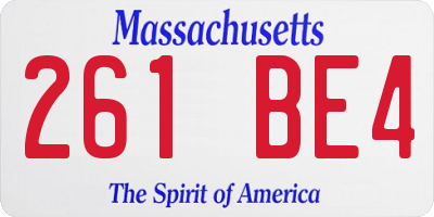 MA license plate 261BE4