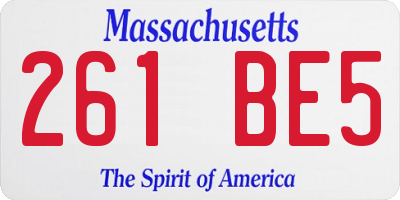 MA license plate 261BE5