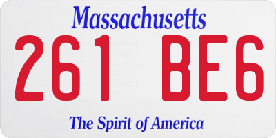 MA license plate 261BE6