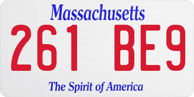 MA license plate 261BE9