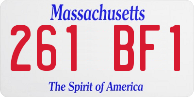MA license plate 261BF1