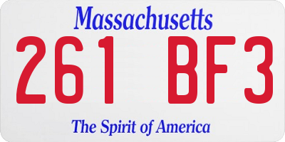 MA license plate 261BF3