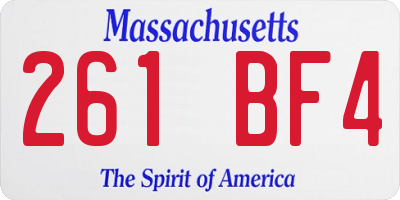 MA license plate 261BF4