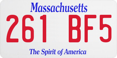 MA license plate 261BF5