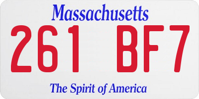 MA license plate 261BF7