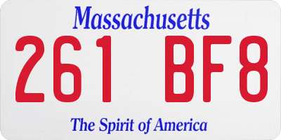 MA license plate 261BF8