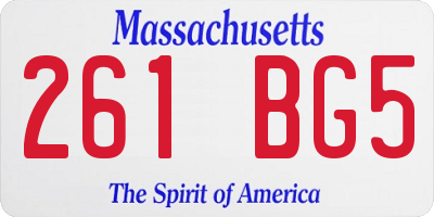 MA license plate 261BG5