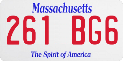 MA license plate 261BG6