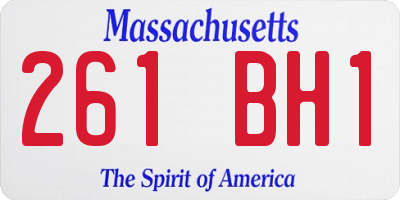 MA license plate 261BH1