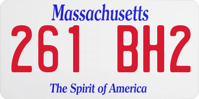 MA license plate 261BH2