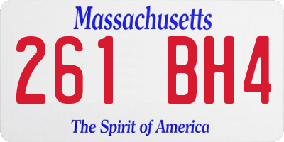 MA license plate 261BH4