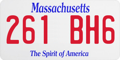 MA license plate 261BH6