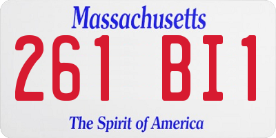 MA license plate 261BI1