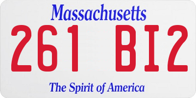 MA license plate 261BI2