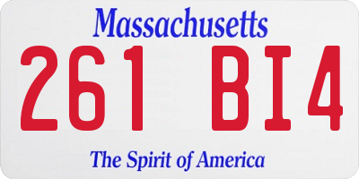 MA license plate 261BI4