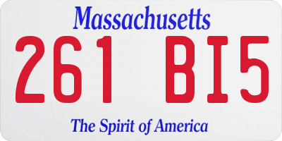 MA license plate 261BI5