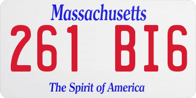 MA license plate 261BI6