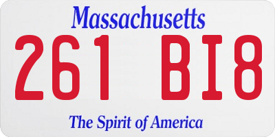 MA license plate 261BI8