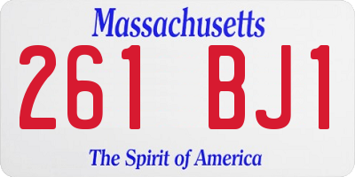 MA license plate 261BJ1