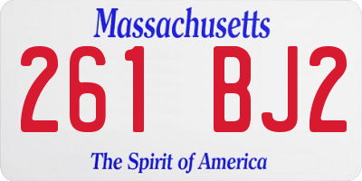 MA license plate 261BJ2