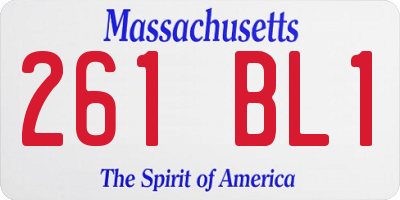 MA license plate 261BL1