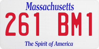 MA license plate 261BM1
