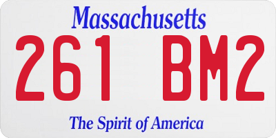 MA license plate 261BM2