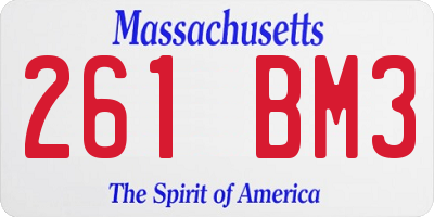 MA license plate 261BM3