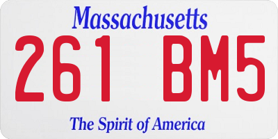 MA license plate 261BM5