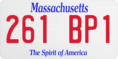 MA license plate 261BP1