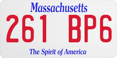 MA license plate 261BP6
